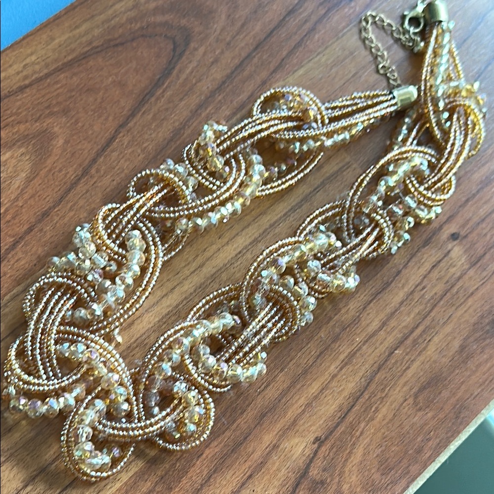 Elegant Gold Beaded Necklace